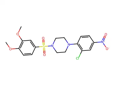 1-(2-Chloro-4-nitrophenyl)-4-(3,4-dimethoxyphenyl)sulfonylpiperazine structure