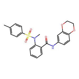 N-(2,3-dihydro-1,4-benzodioxin-6-yl)-2-{methyl[(4-methylphenyl)sulfonyl]amino}benzamide structure