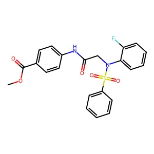 methyl 4-{[N-(2-fluorophenyl)-N-(phenylsulfonyl)glycyl]amino}benzoate structure