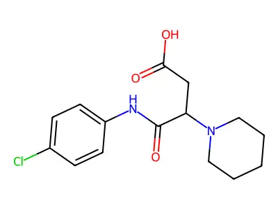 4-[(4-Chlorophenyl)amino]-4-oxo-3-(piperidin-1-yl)butanoic acid structure
