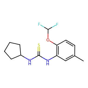 1-Cyclopentyl-3-[2-(difluoromethoxy)-5-methylphenyl]thiourea structure