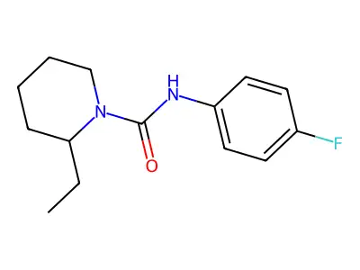 2-ethyl-N-(4-fluorophenyl)piperidine-1-carboxamide structure