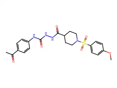 1-(4-acetylphenyl)-3-[[1-(4-methoxyphenyl)sulfonylpiperidine-4-carbonyl]amino]urea structure