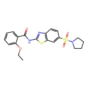2-ethoxy-N-(6-(pyrrolidin-1-ylsulfonyl)benzo[d]thiazol-2-yl)benzamide structure