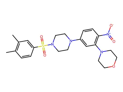 4-[5-[4-(3,4-Dimethylphenyl)sulfonylpiperazin-1-yl]-2-nitrophenyl]morpholine structure