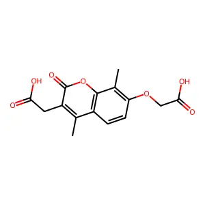 [7-(carboxymethoxy)-4,8-dimethyl-2-oxo-2H-chromen-3-yl]acetic acid structure