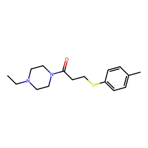 1-(4-Ethylpiperazin-1-yl)-3-(4-methylphenyl)sulfanylpropan-1-one structure