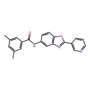 3,5-dimethyl-N-(2-pyridin-3-yl-1,3-benzoxazol-5-yl)benzamide structure