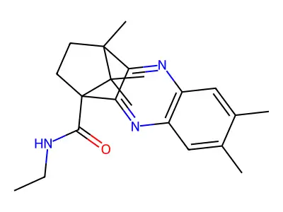N-ethyl-6,7,12,15,15-pentamethyl-3,10-diazatetracyclo[10.2.1.0~2,11~.0~4,9~]pentadeca-2(11),3,5,7,9-pentaene-1-carboxamide structure