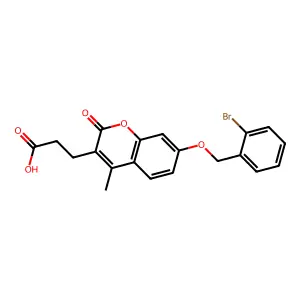 3-[7-[(2-Bromophenyl)methoxy]-4-methyl-2-oxochromen-3-yl]propanoic acid structure