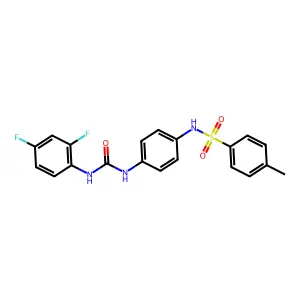 N-(4-{[(2,4-difluorophenyl)carbamoyl]amino}phenyl)-4-methylbenzenesulfonamide structure