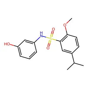 (3-Hydroxyphenyl){[2-methoxy-5-(methylethyl)phenyl]sulfonyl}amine structure