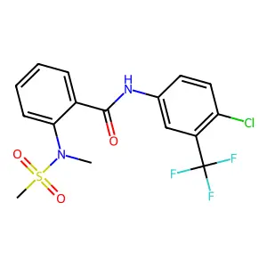 N-[4-chloro-3-(trifluoromethyl)phenyl]-2-[methyl(methylsulfonyl)amino]benzamide structure