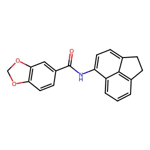N-(1,2-dihydroacenaphthylen-5-yl)-1,3-benzodioxole-5-carboxamide structure