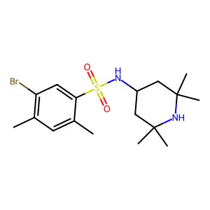 5-bromo-2,4-dimethyl-N-(2,2,6,6-tetramethyl-4-piperidinyl)benzenesulfonamide structure