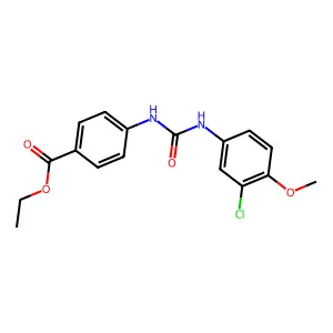 Ethyl 4-{[(3-chloro-4-methoxyphenyl)carbamoyl]amino}benzoate structure