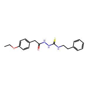 2-[(4-ethoxyphenyl)acetyl]-N-(2-phenylethyl)hydrazinecarbothioamide structure