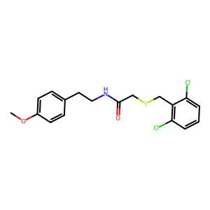 2-[(2,6-dichlorobenzyl)sulfanyl]-N-[2-(4-methoxyphenyl)ethyl]acetamide structure