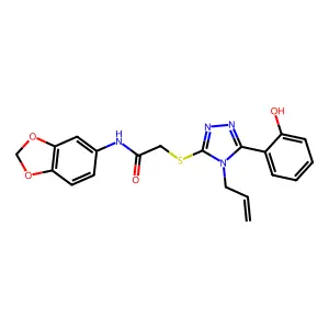 2-((4-allyl-5-(2-hydroxyphenyl)-4H-1,2,4-triazol-3-yl)thio)-N-(benzo[d][1,3]dioxol-5-yl)acetamide structure