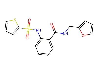 N-(2-furylmethyl)-2-[(2-thienylsulfonyl)amino]benzamide structure