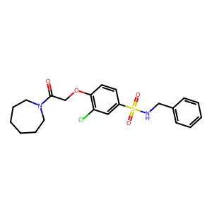 4-[2-(azepan-1-yl)-2-oxoethoxy]-N-benzyl-3-chlorobenzenesulfonamide structure