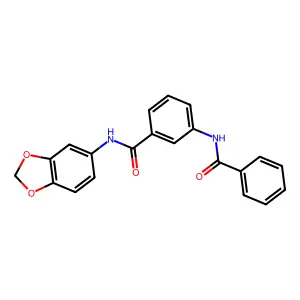 3-benzamido-N-(1,3-benzodioxol-5-yl)benzamide structure