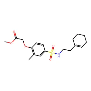 2-[4-[2-(1-Cyclohexenyl)ethylsulfamoyl]-2-methylphenoxy]acetic acid methyl ester structure