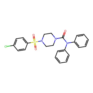 4-(4-chlorophenyl)sulfonyl-N,N-diphenylpiperazine-1-carboxamide structure