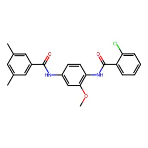 N-[4-[(2-chlorobenzoyl)amino]-3-methoxyphenyl]-3,5-dimethylbenzamide structure