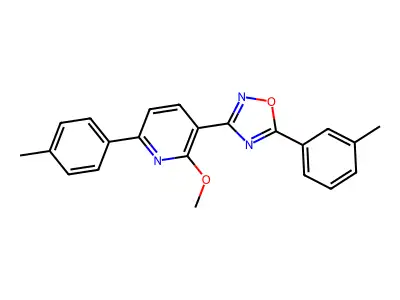 2-Methoxy-6-(4-methylphenyl)-3-[5-(3-methylphenyl)-1,2,4-oxadiazol-3-yl]pyridine structure