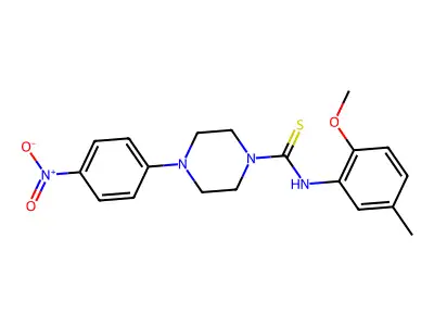 N-(2-methoxy-5-methylphenyl)-4-(4-nitrophenyl)piperazine-1-carbothioamide structure
