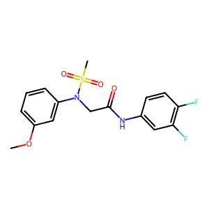 N-(3,4-difluorophenyl)-2-(3-methoxy-N-methylsulfonylanilino)acetamide structure