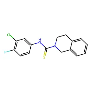 N-(3-chloro-4-fluorophenyl)-3,4-dihydro-1H-isoquinoline-2-carbothioamide structure