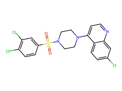7-Chloro-4-[4-(3,4-dichlorophenyl)sulfonylpiperazin-1-yl]quinoline structure