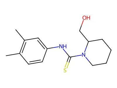 N-(3,4-dimethylphenyl)-2-(hydroxymethyl)piperidine-1-carbothioamide structure