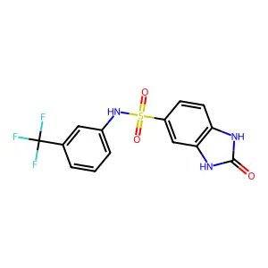 2-oxo-N-[3-(trifluoromethyl)phenyl]-1,3-dihydrobenzimidazole-5-sulfonamide structure