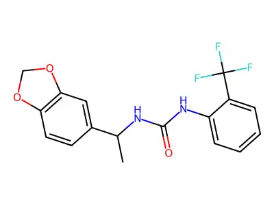 1-[1-(1,3-Benzodioxol-5-yl)ethyl]-3-[2-(trifluoromethyl)phenyl]urea structure