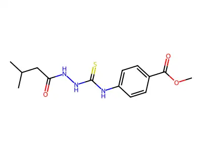 Methyl 4-({[2-(3-methylbutanoyl)hydrazino]carbonothioyl}amino)benzoate structure
