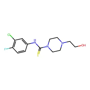 N-(3-chloro-4-fluorophenyl)-4-(2-hydroxyethyl)piperazine-1-carbothioamide structure