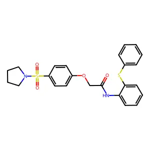 N-(2-phenylsulfanylphenyl)-2-(4-pyrrolidin-1-ylsulfonylphenoxy)acetamide structure