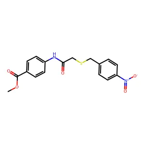 Methyl 4-({[(4-nitrobenzyl)sulfanyl]acetyl}amino)benzoate structure