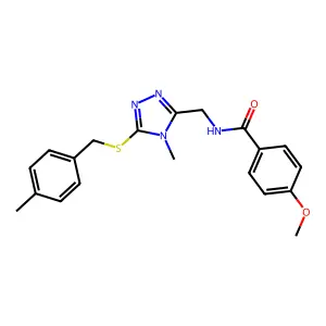 4-methoxy-N-({4-methyl-5-[(4-methylbenzyl)sulfanyl]-4H-1,2,4-triazol-3-yl}methyl)benzamide structure