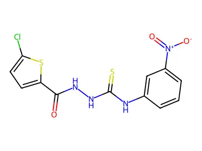 1-[(5-Chlorothiophene-2-carbonyl)amino]-3-(3-nitrophenyl)thiourea structure