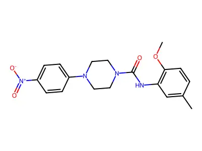 N-(2-methoxy-5-methylphenyl)-4-(4-nitrophenyl)piperazine-1-carboxamide structure