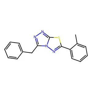 3-Benzyl-6-(2-methylphenyl)[1,2,4]triazolo[3,4-b][1,3,4]thiadiazole structure