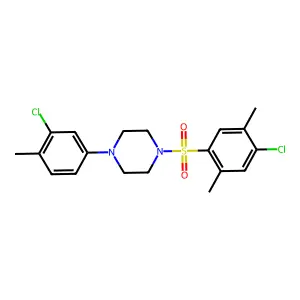 1-(4-Chloro-2,5-dimethylbenzenesulfonyl)-4-(3-chloro-4-methylphenyl)piperazine structure