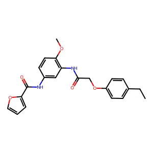 N-[3-[[2-(4-ethylphenoxy)acetyl]amino]-4-methoxyphenyl]furan-2-carboxamide structure