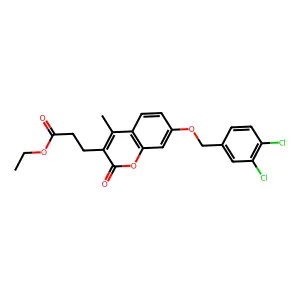 ethyl 3-{7-[(3,4-dichlorobenzyl)oxy]-4-methyl-2-oxo-2H-chromen-3-yl}propanoate structure