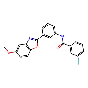 3-fluoro-N-[3-(5-methoxy-1,3-benzoxazol-2-yl)phenyl]benzamide structure