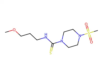 N-(3-methoxypropyl)-4-(methylsulfonyl)-1-piperazinecarbothioamide structure